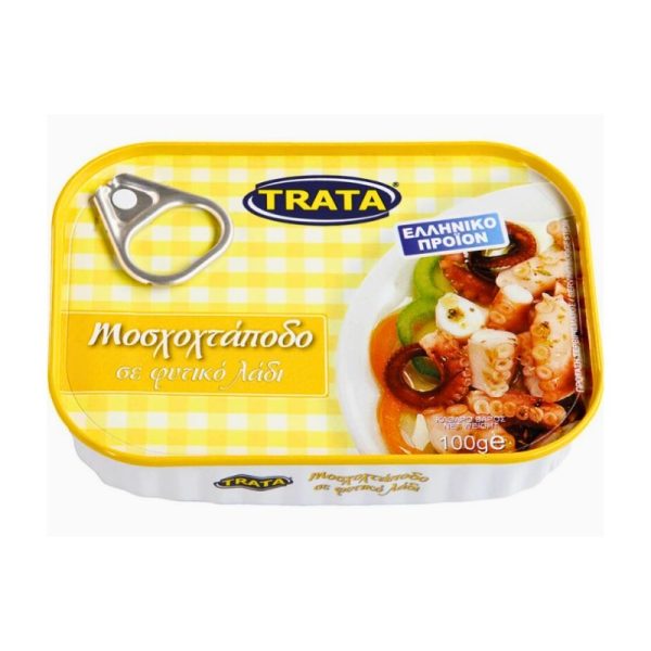 Musky Octopus in vegetable oil 100gr Trata - front - agora greek delicacies