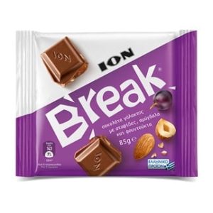 ION Break Chocolate with raisins, almonds and hazelnuts 85gr-0