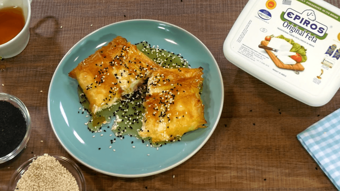 Epiros-Feta-phyllo-wraps-with-honey-and-toasted-sesame