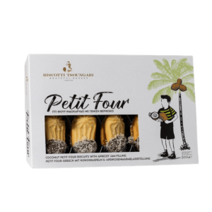 Petit Four Coconut sprinkled biscuits with apricot filling 300gr - Biscotti Tsoungari