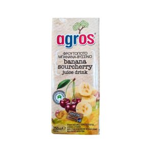 Agros Banana Sourcherry Fruit Drink 250ml - agora greek delicacies