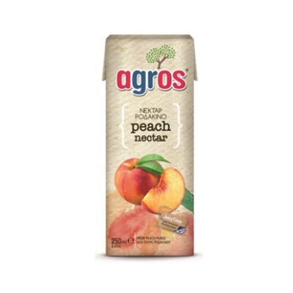 Agros Peach Nectar Fruit Drink 250ml -agora greek delicacies