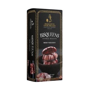 Bisqueens Red Velvet crinkle biscuits 180gr - Biscotti Tsoungari - agora greek delicacies