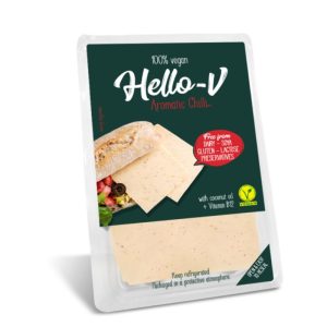 Vegan Cheese Slices Aromatic Chilli Flavour Hello-V 140gr Kolios - agoragreekdeliciacies