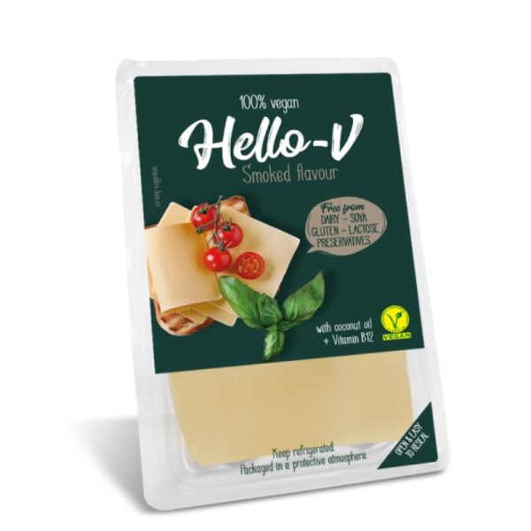 Vegan Cheese Slices Smoked Flavour Hello-V 140gr Kolios - agoragreekdelicacies