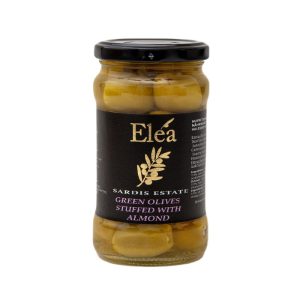 Green Olives Stuffed with Almonds 314ml Sardis Estate - Elea - agora greek delicacies - 1